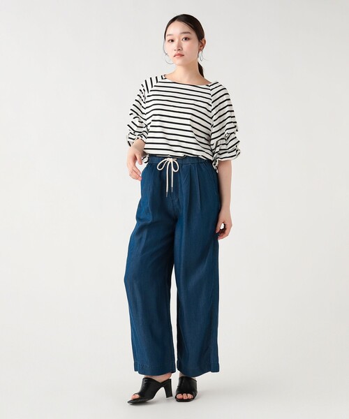 BEAMS HEART（ビームスハート）の「【デコルテ美人と二の腕カバーを両立】タック バルーンスリーブ シルケット プルオーバー（Tシャツ/カットソー・レディース・ホワイト/その他2/その他1/チャコールグレー・FREE）」の12枚目の写真