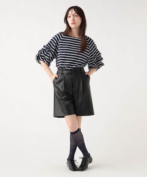 BEAMS HEART（ビームスハート）の「【デコルテ美人と二の腕カバーを両立】タック バルーンスリーブ シルケット プルオーバー（Tシャツ/カットソー・レディース・ホワイト/その他2/その他1/チャコールグレー・FREE）」の17枚目の写真