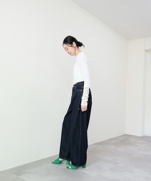 DOLLUPOOPS（ドールアップウップス）の「Heart Pocket Painter Pants(ハートポケットペインターパンツ)（デニムパンツ・レディース・ネイビー・FREE）」の3枚目の写真