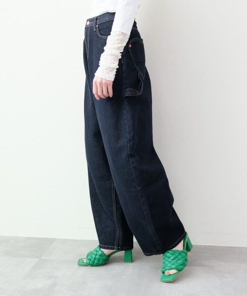 DOLLUPOOPS（ドールアップウップス）の「Heart Pocket Painter Pants(ハートポケットペインターパンツ)（デニムパンツ・レディース・ネイビー・FREE）」の5枚目の写真