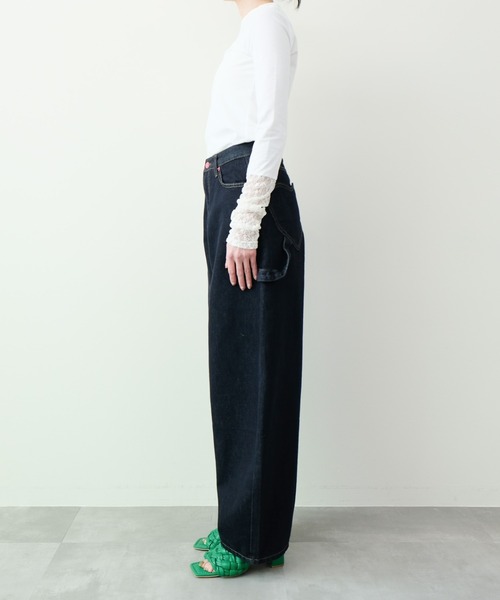 DOLLUPOOPS（ドールアップウップス）の「Heart Pocket Painter Pants(ハートポケットペインターパンツ)（デニムパンツ・レディース・ネイビー・FREE）」の13枚目の写真