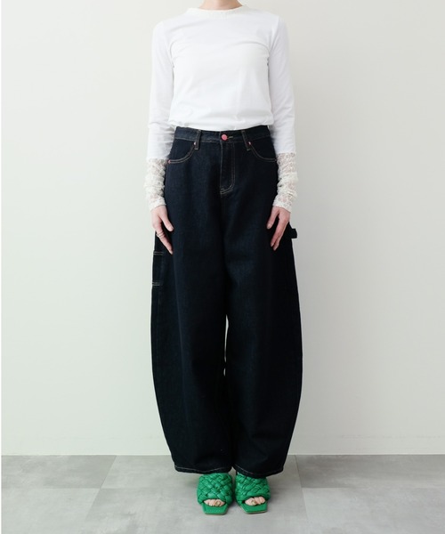 DOLLUPOOPS（ドールアップウップス）の「Heart Pocket Painter Pants(ハートポケットペインターパンツ)（デニムパンツ・レディース・ネイビー・FREE）」の12枚目の写真