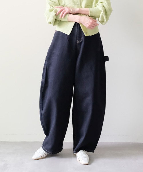 DOLLUPOOPS(ドールアップウップス)の「Heart Pocket Painter Pants(ハートポケットペインターパンツ)(デニムパンツ・レディース・ネイビー・FREE)」の9枚目の写真