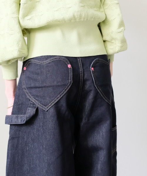 DOLLUPOOPS(ドールアップウップス)の「Heart Pocket Painter Pants(ハートポケットペインターパンツ)(デニムパンツ・レディース・ネイビー・FREE)」の15枚目の写真