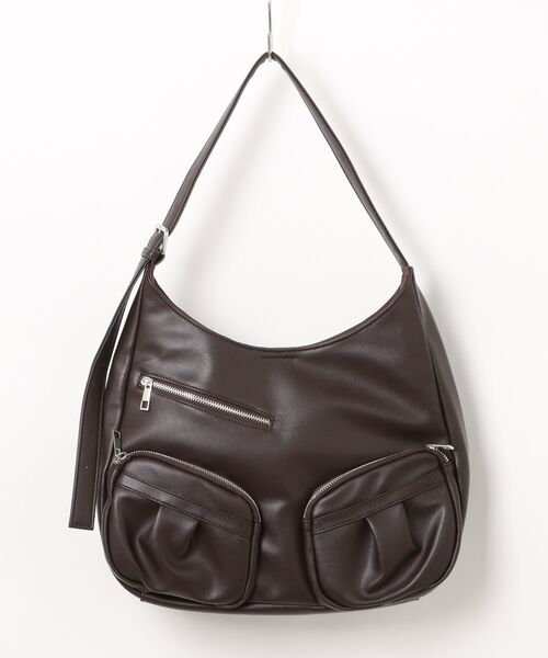 FREE'S MART（フリーズマート）の「ダブルポケットバッグ（トートバッグ・レディース・ブラウン/ブラック・ﾌﾘ-）」の2枚目の写真