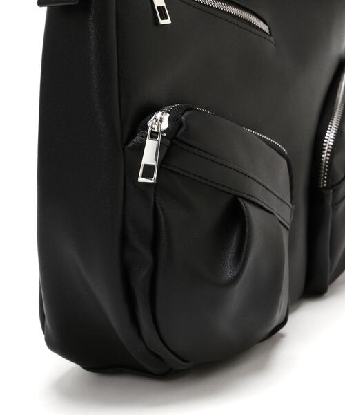 FREE'S MART（フリーズマート）の「ダブルポケットバッグ（トートバッグ・レディース・ブラウン/ブラック・ﾌﾘ-）」の8枚目の写真