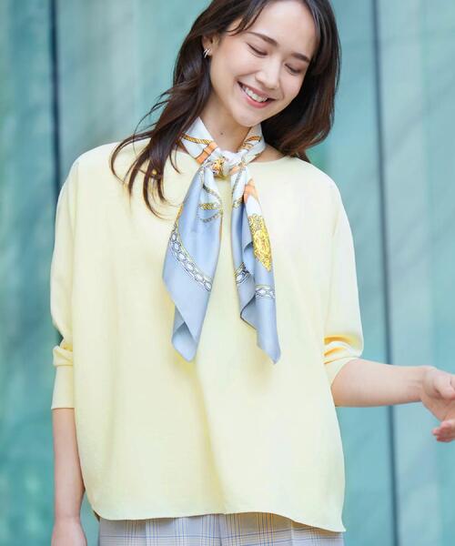 SHOO・LA・RUE（シューラルー）の「【着丈選べる/体型カバー/洗濯機可】さらさらとろん ドルマンブラウス（シャツ/ブラウス・レディース・ライトイエロー系/ピンク系/ピンク系9/サックスブルー系7/ネイビー/ライトイエロー系8/ブラウン系その他/サックスブルー/グレー系4/ブラウン系その他5/ネイビー系5/グレー・00）」の13枚目の写真