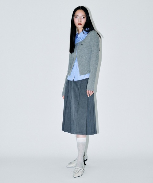 3.3 Field Trip （3.3フィールドトリップ）の「3.3 Field Trip／シャツレイヤードホックカーディガン（カーディガン/ボレロ・レディース・アイボリー/グレー/ブラック・FREE）」の8枚目の写真