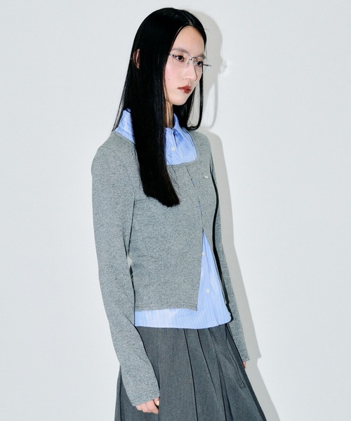 3.3 Field Trip （3.3フィールドトリップ）の「3.3 Field Trip／シャツレイヤードホックカーディガン（カーディガン/ボレロ・レディース・アイボリー/グレー/ブラック・FREE）」の11枚目の写真