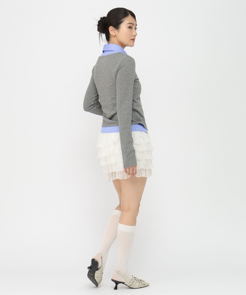 3.3 Field Trip （3.3フィールドトリップ）の「3.3 Field Trip／シャツレイヤードホックカーディガン（カーディガン/ボレロ・レディース・アイボリー/グレー/ブラック・FREE）」の14枚目の写真