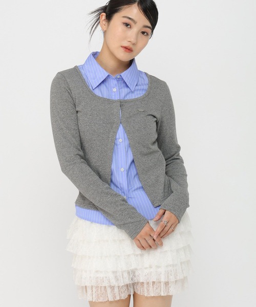 3.3 Field Trip （3.3フィールドトリップ）の「3.3 Field Trip／シャツレイヤードホックカーディガン（カーディガン/ボレロ・レディース・アイボリー/グレー/ブラック・FREE）」の16枚目の写真