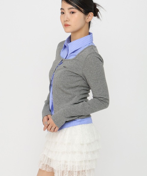 3.3 Field Trip （3.3フィールドトリップ）の「3.3 Field Trip／シャツレイヤードホックカーディガン（カーディガン/ボレロ・レディース・アイボリー/グレー/ブラック・FREE）」の17枚目の写真