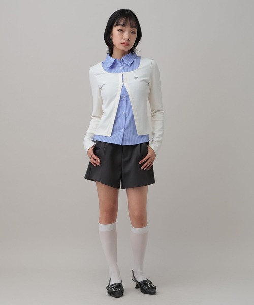 3.3 Field Trip （3.3フィールドトリップ）の「3.3 Field Trip／シャツレイヤードホックカーディガン（カーディガン/ボレロ・レディース・アイボリー/グレー/ブラック・FREE）」の19枚目の写真