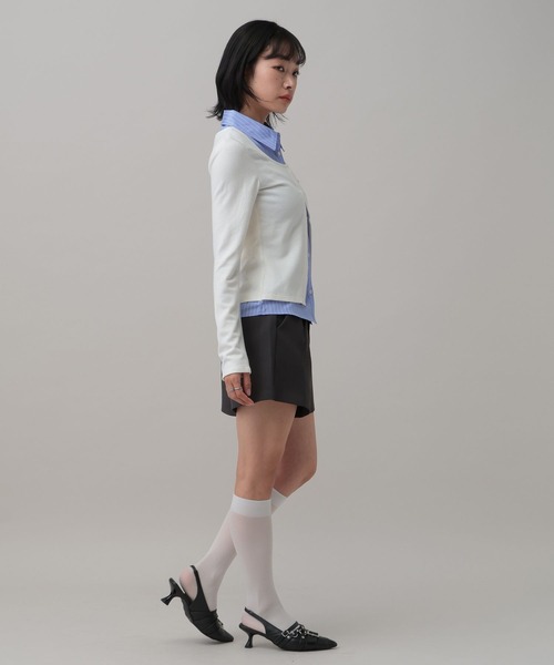 3.3 Field Trip （3.3フィールドトリップ）の「3.3 Field Trip／シャツレイヤードホックカーディガン（カーディガン/ボレロ・レディース・アイボリー/グレー/ブラック・FREE）」の20枚目の写真