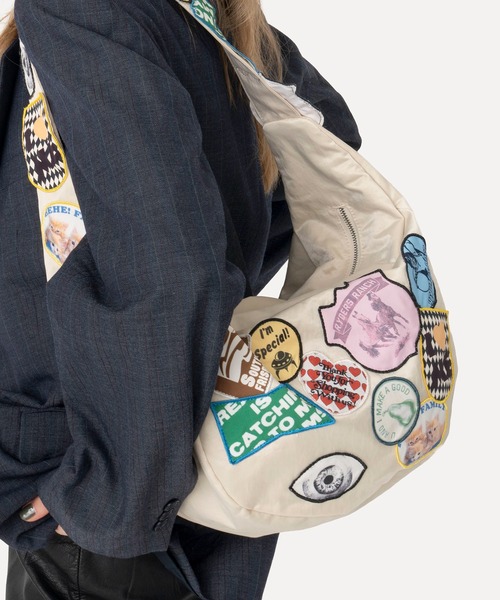 HEY!MrsROSE（ヘイミセスローズ）の「HEY! Mrs ROSE(ヘイ！ミセスローズ)HEY!Wappen BAG（ショルダーバッグ・レディース・ホワイト/ピンク/ブラック・FREE）」の10枚目の写真