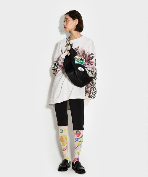 HEY!MrsROSE(ヘイミセスローズ)の「HEY! Mrs ROSE(ヘイ!ミセスローズ)HEY!Wappen BAG(ショルダーバッグ・レディース・ホワイト/ピンク/ブラック・FREE)」の9枚目の写真