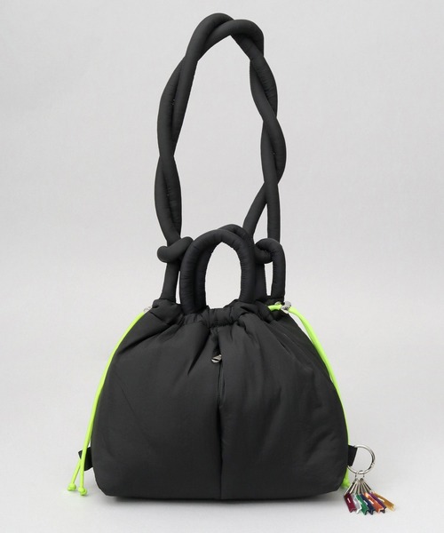 cheek(BAG)(チーク)の「2WAY ショルダートート 巾着 パフバッグ パディングバッグ(ショルダーバッグ・レディース・カーキ/ブラック/グレー/パープル・FREE)」の17枚目の写真