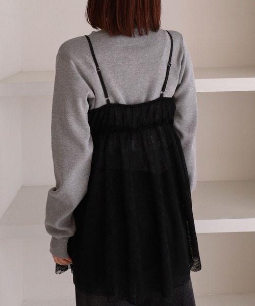 archives（アルシーヴ）の「レースギャザーキャミチュニック（チュニック・レディース・オフホワイト/ブラック・MEDIUM）」の13枚目の写真