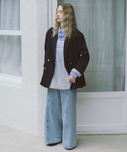 archives（アルシーヴ）の「レースギャザーキャミチュニック（チュニック・レディース・オフホワイト/ブラック・MEDIUM）」の7枚目の写真