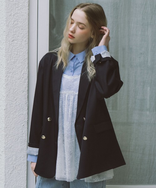 archives（アルシーヴ）の「レースギャザーキャミチュニック（チュニック・レディース・オフホワイト/ブラック・MEDIUM）」の3枚目の写真