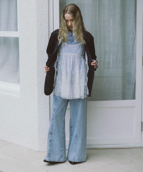 archives（アルシーヴ）の「レースギャザーキャミチュニック（チュニック・レディース・オフホワイト/ブラック・MEDIUM）」の8枚目の写真