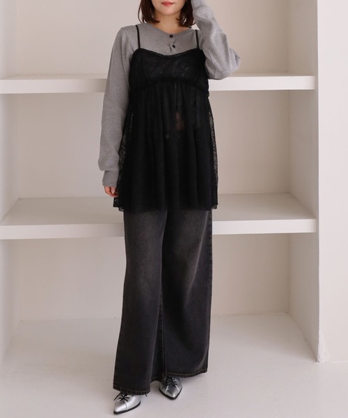 archives（アルシーヴ）の「レースギャザーキャミチュニック（チュニック・レディース・オフホワイト/ブラック・MEDIUM）」の16枚目の写真