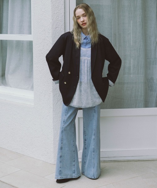 archives（アルシーヴ）の「レースギャザーキャミチュニック（チュニック・レディース・オフホワイト/ブラック・MEDIUM）」の6枚目の写真