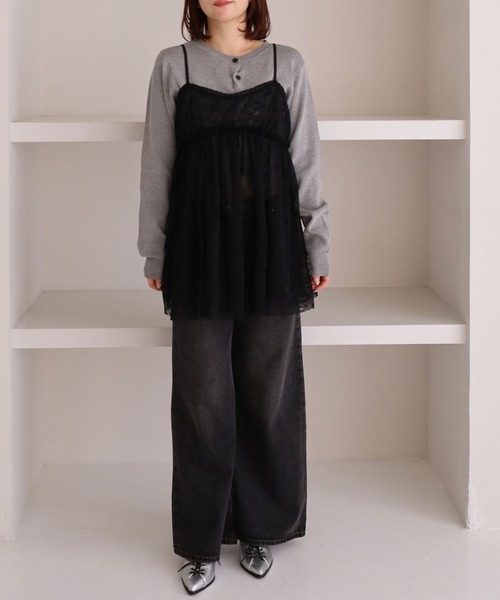 archives（アルシーヴ）の「レースギャザーキャミチュニック（チュニック・レディース・オフホワイト/ブラック・MEDIUM）」の15枚目の写真