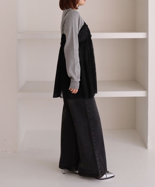 archives（アルシーヴ）の「レースギャザーキャミチュニック（チュニック・レディース・オフホワイト/ブラック・MEDIUM）」の17枚目の写真