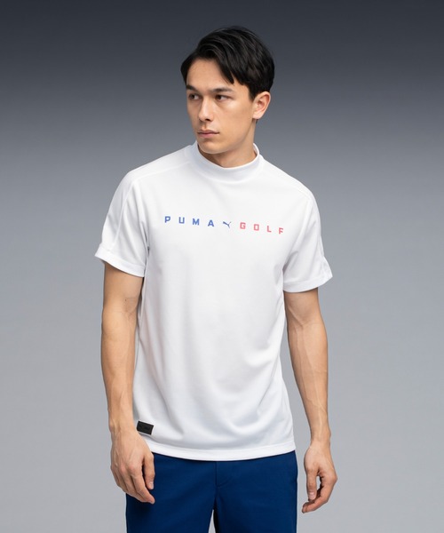 セール】PUMA プーマ メンズ ゴルフ PB ロゴ モックネック 半袖 シャツ