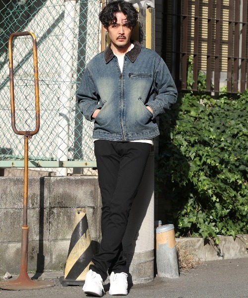 LUXSTYLE（ラグスタイル）の「衿コーデュロイジャケット（ブルゾン・メンズ・ブラック/ブルー・L/M）」の17枚目の写真