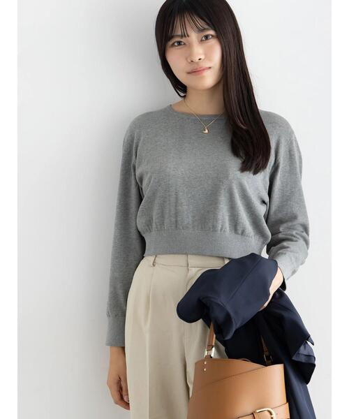 Te chichi(テチチ)の「コンパクトクルーネックニット【AOYAMA FASHION ASSOCIATION × Té chichi】(ニット/セーター・レディース・ネイビー/グレー・F)」の21枚目の写真
