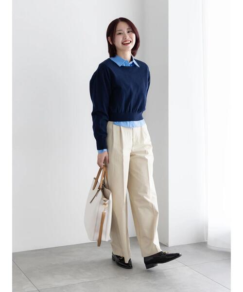Te chichi(テチチ)の「コンパクトクルーネックニット【AOYAMA FASHION ASSOCIATION × Té chichi】(ニット/セーター・レディース・ネイビー/グレー・F)」の5枚目の写真