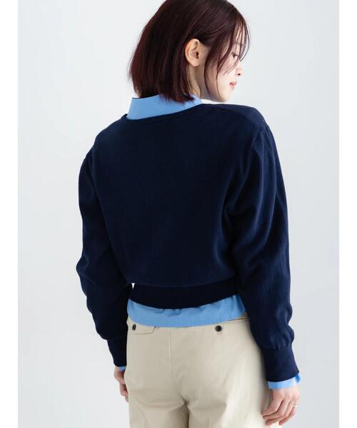 Te chichi(テチチ)の「コンパクトクルーネックニット【AOYAMA FASHION ASSOCIATION × Té chichi】(ニット/セーター・レディース・ネイビー/グレー・F)」の9枚目の写真