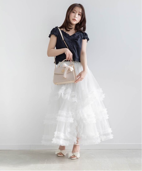 RANDA（ランダ）の「2WAY リボンチャームハンドバッグ（ハンドバッグ・レディース・アイボリー/ブラック/ピンク・FREE）」の18枚目の写真