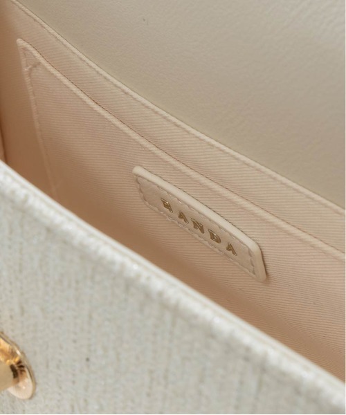 RANDA（ランダ）の「2WAY リボンチャームハンドバッグ（ハンドバッグ・レディース・アイボリー/ブラック/ピンク・FREE）」の4枚目の写真