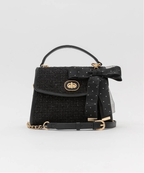 RANDA（ランダ）の「2WAY リボンチャームハンドバッグ（ハンドバッグ・レディース・アイボリー/ブラック/ピンク・FREE）」の8枚目の写真