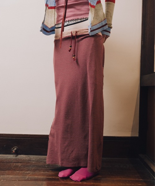 PAMM(パム)の「罫線のボーダースカート(スカート・レディース・レッド系/ブラウン系/ベージュ系・1/2)」の3枚目の写真