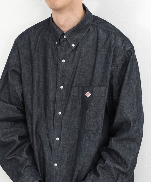 DANTON（ダントン）の「【DANTON】ダンガリー ドットボタン ボタンダウンシャツ 長袖 26SS（DT-B0293DUG）（シャツ/ブラウス・メンズ・インディゴブルー・38/40/42/44）」の2枚目の写真