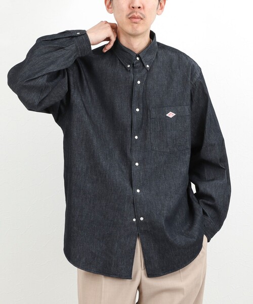 DANTON（ダントン）の「【DANTON】ダンガリー ドットボタン ボタンダウンシャツ 長袖 26SS（DT-B0293DUG）（シャツ/ブラウス・メンズ・インディゴブルー・38/40/42/44）」の5枚目の写真