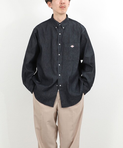 DANTON（ダントン）の「【DANTON】ダンガリー ドットボタン ボタンダウンシャツ 長袖 26SS（DT-B0293DUG）（シャツ/ブラウス・メンズ・インディゴブルー・38/40/42/44）」の6枚目の写真