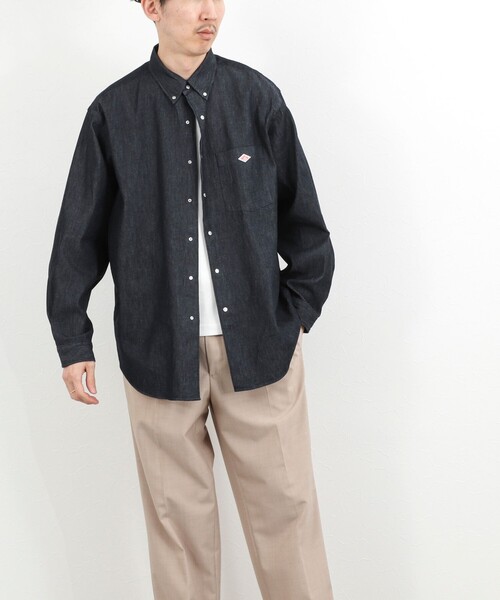 DANTON（ダントン）の「【DANTON】ダンガリー ドットボタン ボタンダウンシャツ 長袖 26SS（DT-B0293DUG）（シャツ/ブラウス・メンズ・インディゴブルー・38/40/42/44）」の8枚目の写真