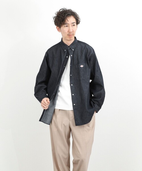 DANTON（ダントン）の「【DANTON】ダンガリー ドットボタン ボタンダウンシャツ 長袖 26SS（DT-B0293DUG）（シャツ/ブラウス・メンズ・インディゴブルー・38/40/42/44）」の14枚目の写真