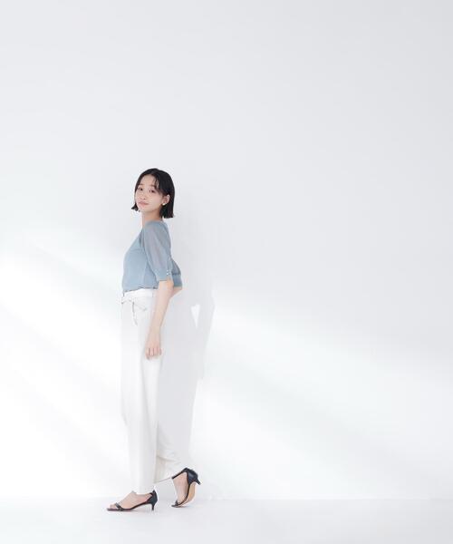 NATURAL BEAUTY BASIC(ナチュラルビューティーベーシック)の「【Oggi5月号掲載】◇<骨格ナチュラル>リネンブレンドパンツ(その他パンツ・レディース・ダークブラウン/ベージュ/オフホワイト・MEDIUM/P/S)」の8枚目の写真