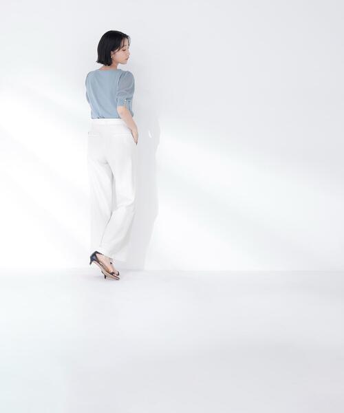 NATURAL BEAUTY BASIC(ナチュラルビューティーベーシック)の「【Oggi5月号掲載】◇<骨格ナチュラル>リネンブレンドパンツ(その他パンツ・レディース・ダークブラウン/ベージュ/オフホワイト・MEDIUM/P/S)」の9枚目の写真