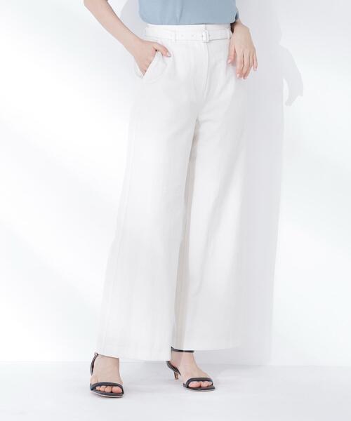 NATURAL BEAUTY BASIC（ナチュラルビューティーベーシック）の「【Oggi5月号掲載】◇＜骨格ナチュラル＞リネンブレンドパンツ（その他パンツ・レディース・ダークブラウン/ベージュ/オフホワイト・MEDIUM/P/S）」の18枚目の写真