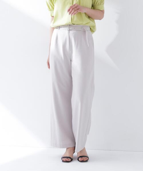 NATURAL BEAUTY BASIC（ナチュラルビューティーベーシック）の「【Oggi5月号掲載】◇＜骨格ナチュラル＞リネンブレンドパンツ（その他パンツ・レディース・ダークブラウン/ベージュ/オフホワイト・MEDIUM/P/S）」の22枚目の写真