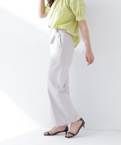 NATURAL BEAUTY BASIC(ナチュラルビューティーベーシック)の「【Oggi5月号掲載】◇<骨格ナチュラル>リネンブレンドパンツ(その他パンツ・レディース・ダークブラウン/ベージュ/オフホワイト・MEDIUM/P/S)」の16枚目の写真