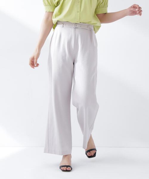 NATURAL BEAUTY BASIC(ナチュラルビューティーベーシック)の「【Oggi5月号掲載】◇<骨格ナチュラル>リネンブレンドパンツ(その他パンツ・レディース・ダークブラウン/ベージュ/オフホワイト・MEDIUM/P/S)」の20枚目の写真
