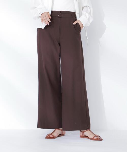 NATURAL BEAUTY BASIC（ナチュラルビューティーベーシック）の「【Oggi5月号掲載】◇＜骨格ナチュラル＞リネンブレンドパンツ（その他パンツ・レディース・ダークブラウン/ベージュ/オフホワイト・MEDIUM/P/S）」の5枚目の写真